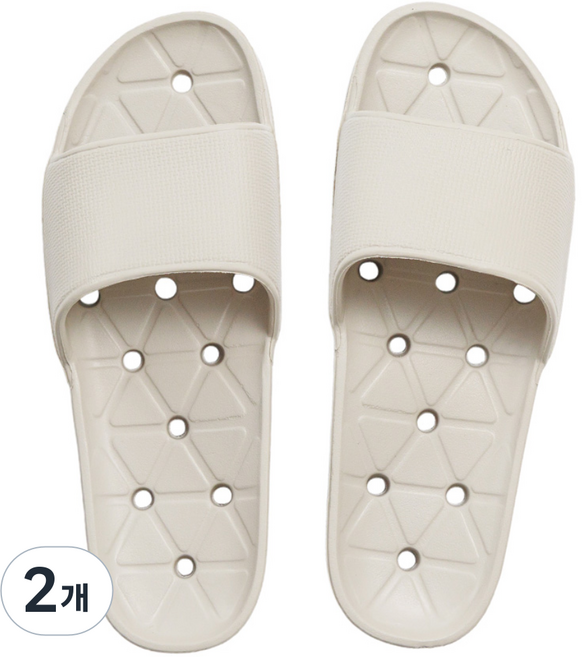 컴포트스튜디오 물빠짐 미끄럼방지 EVA 욕실화 실내화, 2개, 샌드