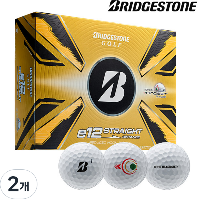 브리지스톤 2025 E12 컨택트 B 스트레이트 골프볼 3피스 석교상사 정품, 화이트, 12개입, 2개