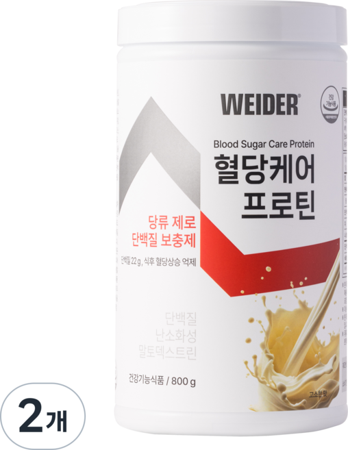 웨이더 혈당케어 프로틴 Weider Blood Sugar Care Protein, 2개, 800g