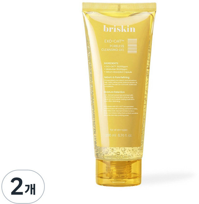 브리스킨 엑소 오트 포어리스 엑소좀 모공 클렌징 젤, 2개, 200ml