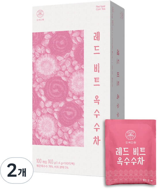 오색다원 레드비트 옥수수차, 2개, 100개입, 1.4g