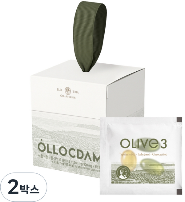 올록담 올리브3 EVOO 지중해 올리브오일 캡슐, 2박스, 30정