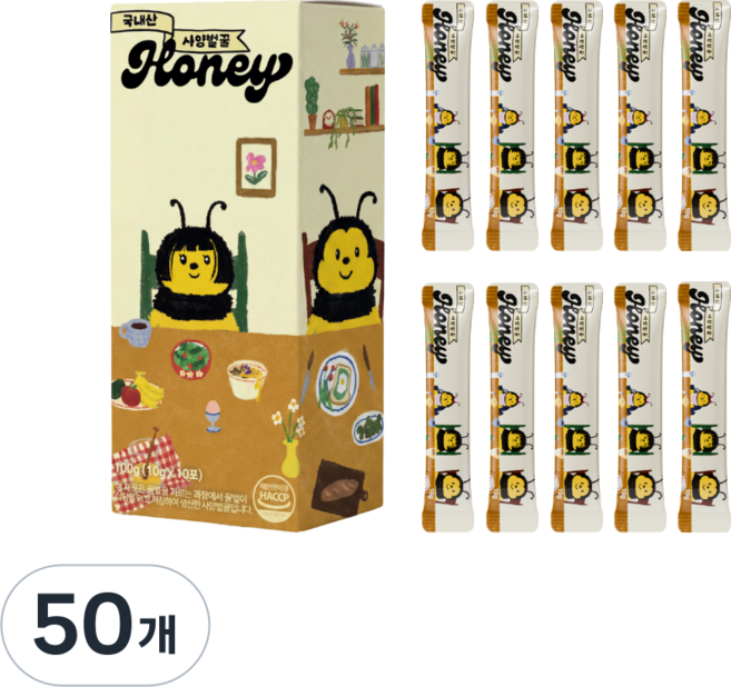 베리트팜 국내산 사양 꿀 스틱, 50개, 10g