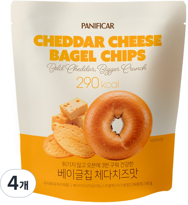 모두의식탁 체다치즈 베이글칩, 4개, 60g