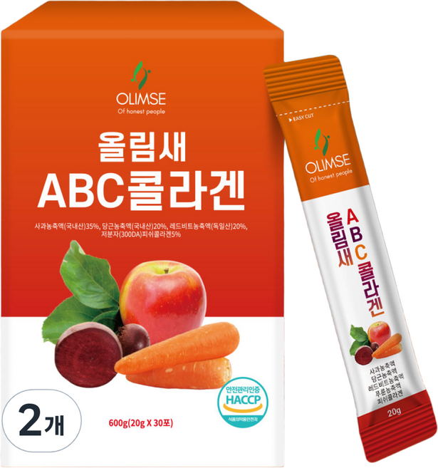 올림새 ABC콜라겐 젤리스틱 30개 저분자피쉬콜라겐, 30회분, 2개