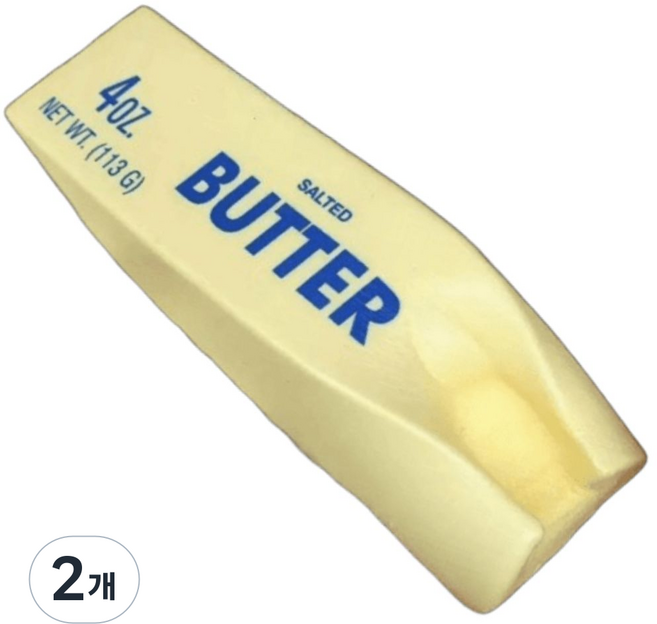호플 14cm 리얼 버터 스퀴시 말랑이 Salted Butter 4oz 쫀득한 버터바, 2개, 옐로우
