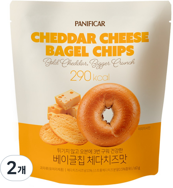 모두의식탁 체다치즈 베이글칩, 2개, 60g