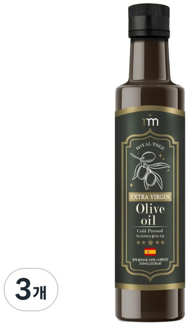 로얄트리 스페인 피쿠알 엑스트라버진 올리브유, 3개, 250ml