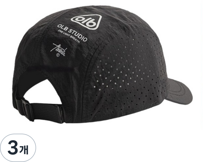 OLB 숏챙 러닝 런닝 등산 캠핑 스포츠 마라톤 모자, 검정, 3개