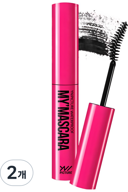 유니픽쳐 워터프루프 방수 마스카라, 블랙, 2개