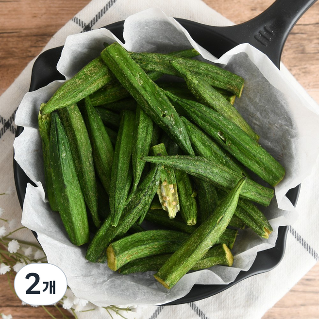 유나건어물 건강 간식 건야채 채소 오크라칩, 2개, 100g