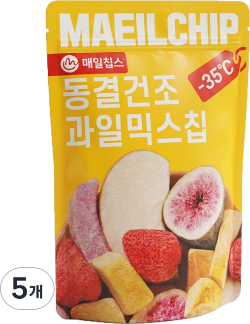 매일칩스 동결건조 과일믹스칩, 5개, 90g
