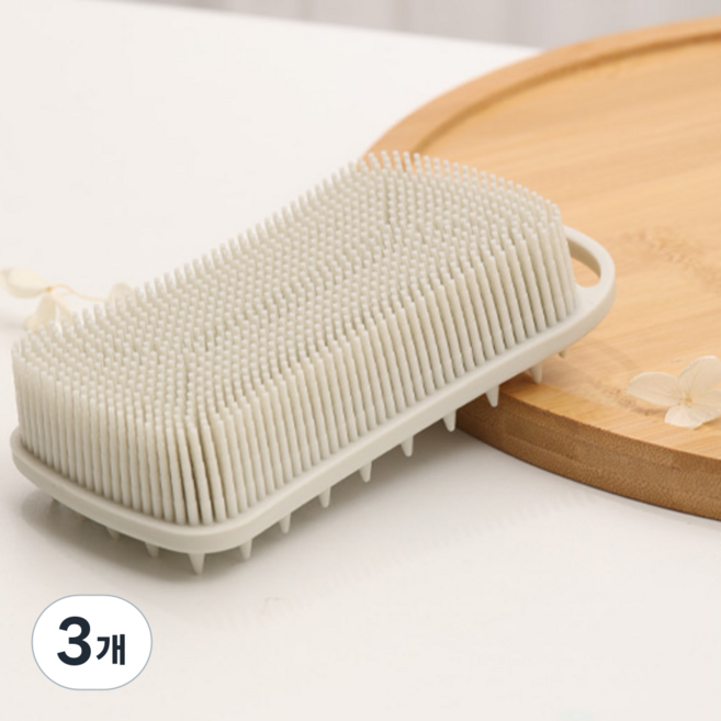 드앤올 실리콘 샤워타월 바디브러쉬, 3개, 1개입, 베이지색