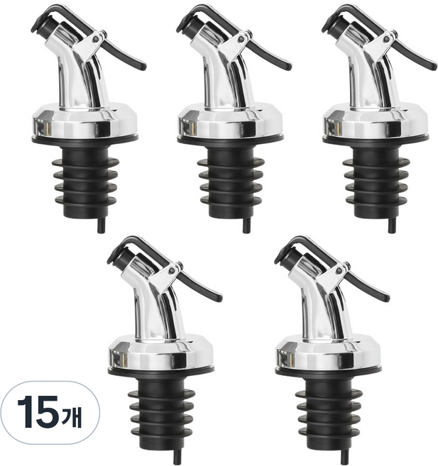 쉐리엘 고급 오일 병마개 푸어러 실리콘마개, 15개, 실버