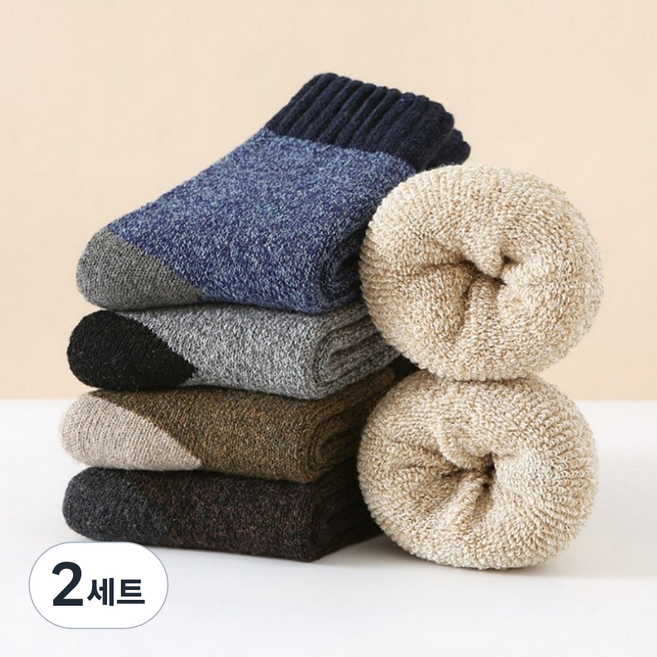 두꺼운 방한 겨울 양말 등산 양말 중목양말 5개세트, 남성겨울양말5개, 2세트