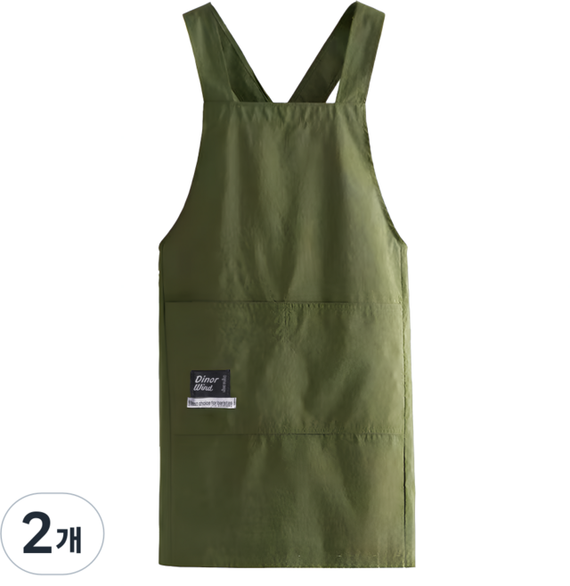 디노르 방수 카페 캠핑 앞치마, 2개, 카키(khaki)