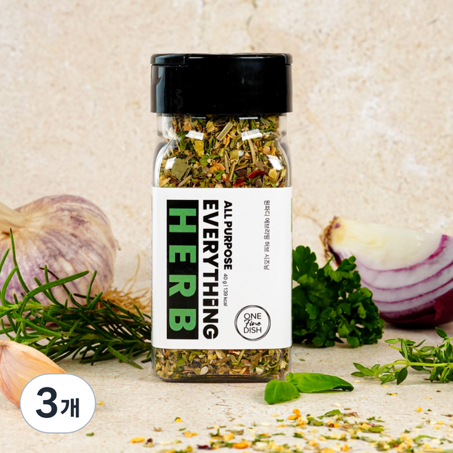 원파디 에브리띵 허브 시즈닝 | 에브리띵 베이글 시즈닝 허브맛, 3개, 40g