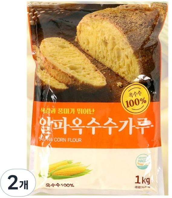 새롬푸드 맛좋은 알파옥수수가루, 1kg, 2개