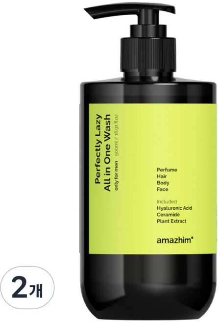 어메즈힘 남성용 퍼펙틀리 레이지 올인원 워시, 500ml, 2개