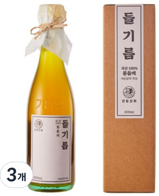 강동상회 들기름(국산), 3개, 300ml