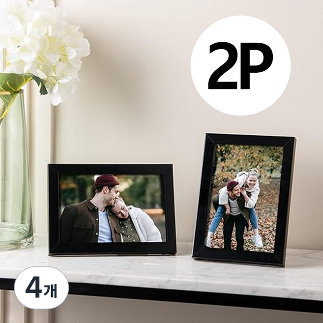 SC FMCG 벽걸이 탁상 겸용 다양한 사이즈 나무 액자 아름다운 순간을 간직하는 인테리어, 4개, 요석 블랙
