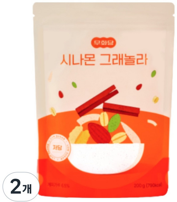 무화당 저당 프로틴 시나몬 그래놀라, 2개, 200g