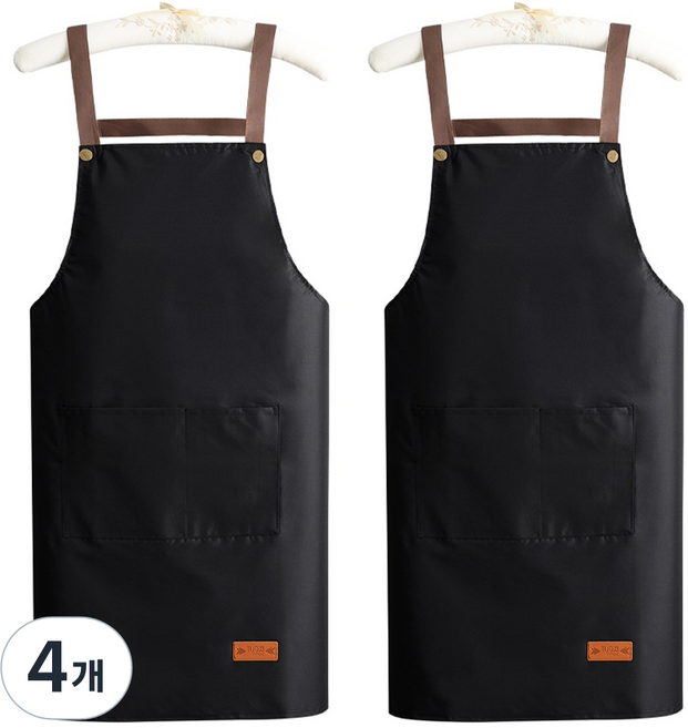 코지엔비 방수 앞치마, 4개, 블랙