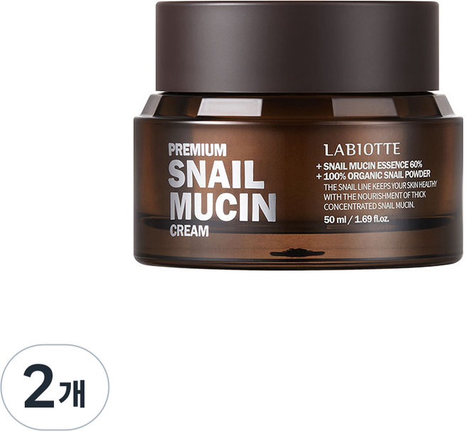 프리미엄 스네일 뮤신 크림 끈적임 없는 저자극 고보습, 2개, 50ml