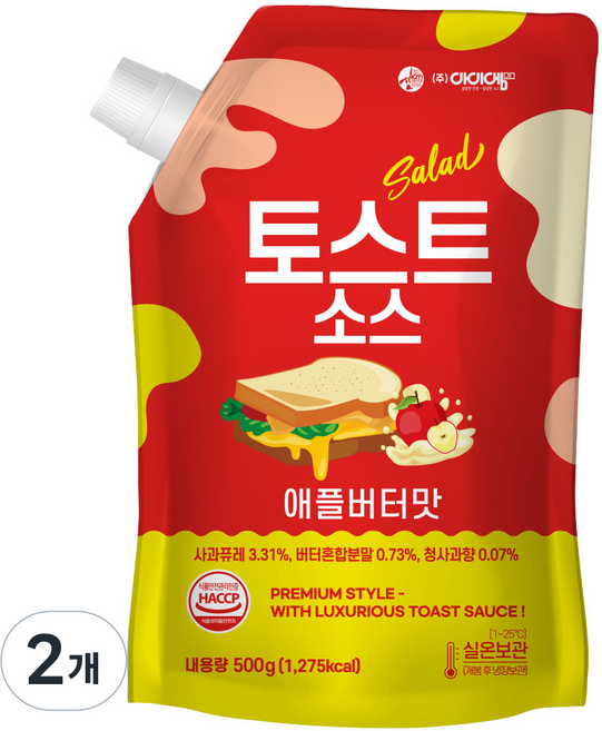 아이엠소스 토스트소스 애플버터맛, 2개, 500g