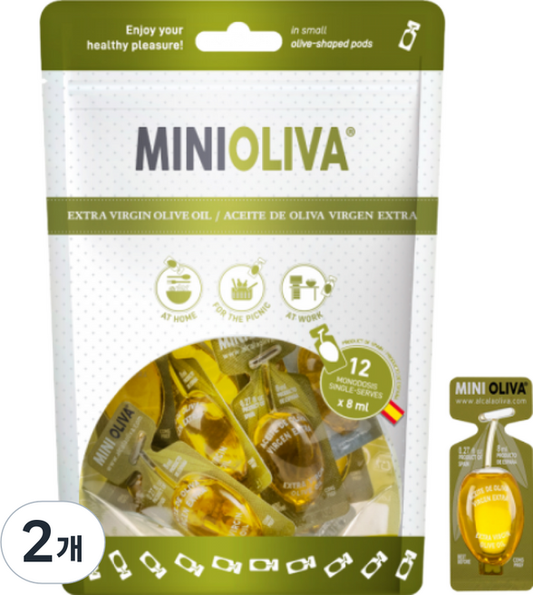 야미나라 미니올리바 엑스트라버진 올리브 일회용 캡슐용, 96ml, 2개