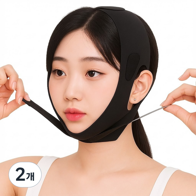 싱글레이드 얼굴 리프팅 밴드, 2개, 블랙