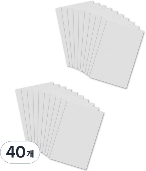 다한진 백색 포맥스판 A5(148mm210mm*2T) 두께2mm DIY용 교재용 미술용, 2mm, 40개