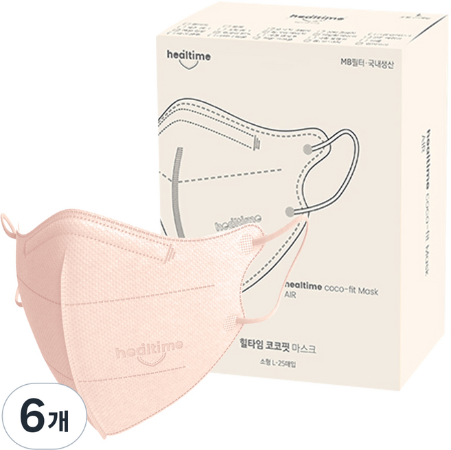 힐타임 코코핏 KF94 컬러 마스크 소형L 새부리형 숨쉬기편한, 25매입, 6개, 블러쉬베이지