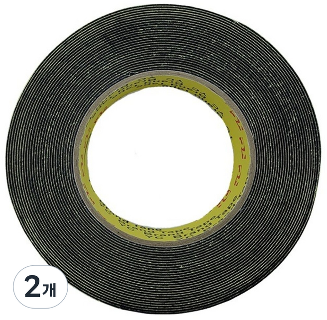 EVA 단면 흑색 스펀지테이프 폭20mmx두께1mm길이10M, 2개