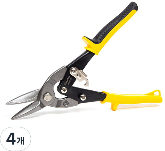 ZIO-BIZ 항공 함석 가위 / 다목적가위 함석 가위 철판가위 항공가위 스텐가위 전공가위 철판재단 철가위 수공구 철 알루미늄 스텐 구리 절단가위, 4개, 함석가위