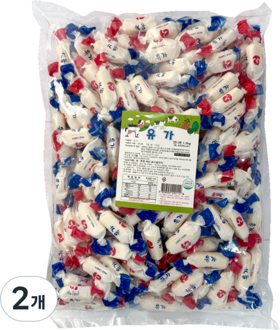 유가 대용량 캔디 벌크용 늘푸른 더식품, 1.5kg, 2개