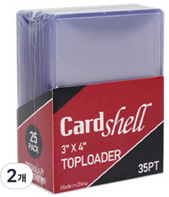 [카드로더/공식] 카드쉘 플라스틱 카드 탑로더 / Cardshell card top loader (size 3 x 4inch), 투명, 2개