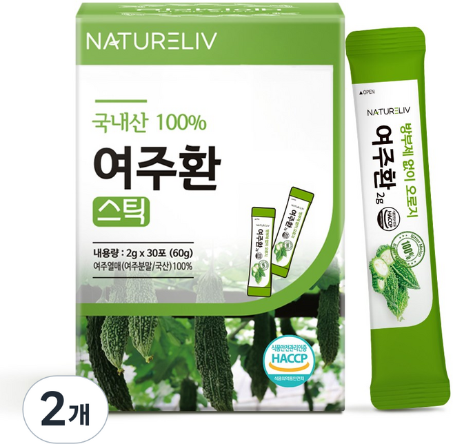 네이쳐리브 국내산 여주환 스틱 농약 잔류 검사 완료 먹기좋은 작은환, 60g, 2개