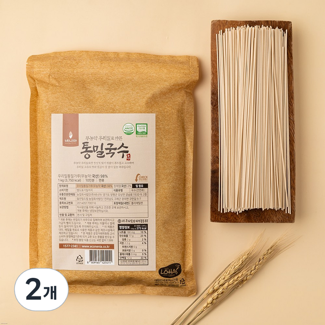 네니아 통밀국수, 1kg, 2개