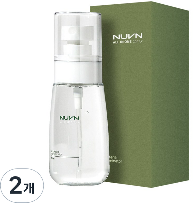 누븐 탈취제 냄새삭제 섬유탈취제 차량용방향제 룸스프레이 휴대용, 2개, 70ml