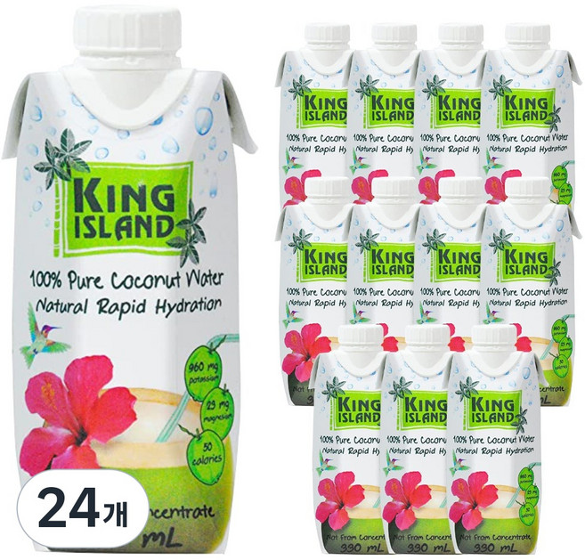 킹아일랜드 코코넛 워터, 330ml, 24개