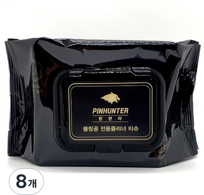핀헌터 볼링공 전용클리너 티슈, 8개