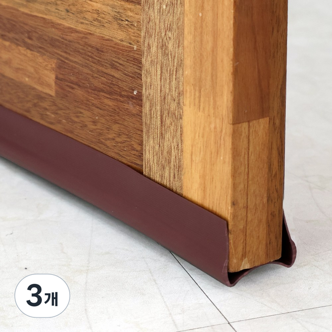 이지유 방문 틈새막이 문풍지 문틈막이 우풍 방음 빛차단 브라운, 3개