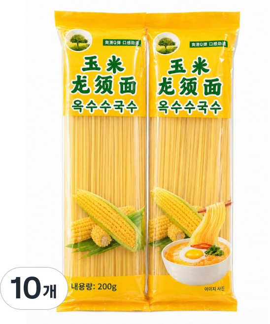 <천룡무역>쫄깃하고 매끄러운 맛있는 옥수수국수, 10개, 200g