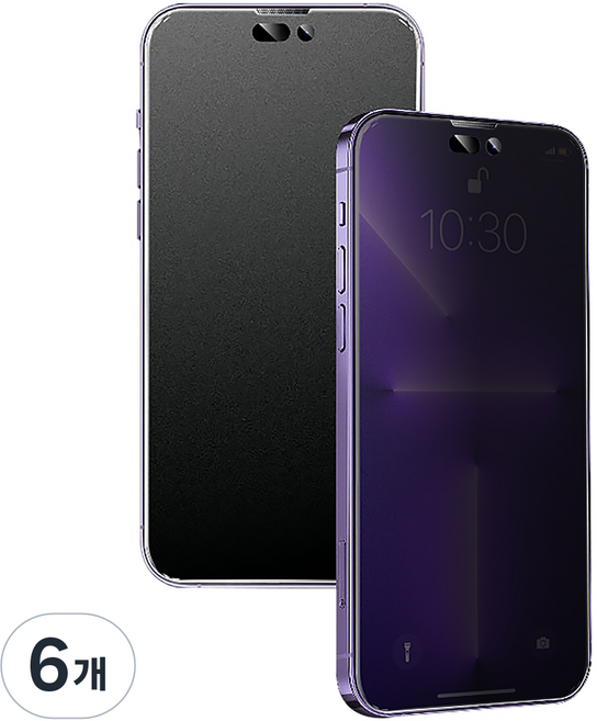 아이쉘 사생활보호 지문방지 안티 블루라이트 강화유리 액정보호필름, 6개