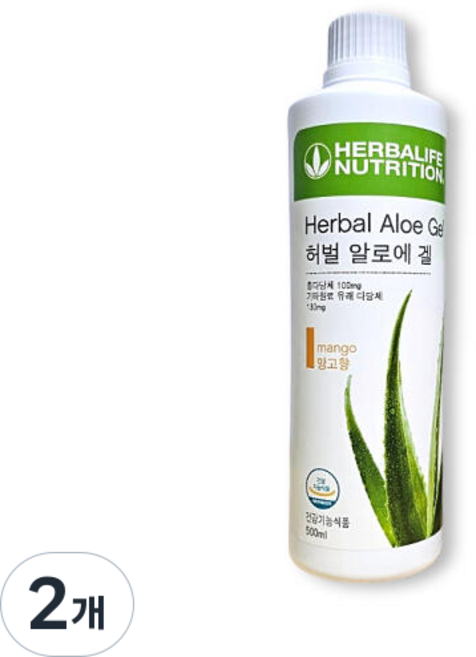 허벌라이프 알로에겔 망고 본사 정품, 500ml, 2개