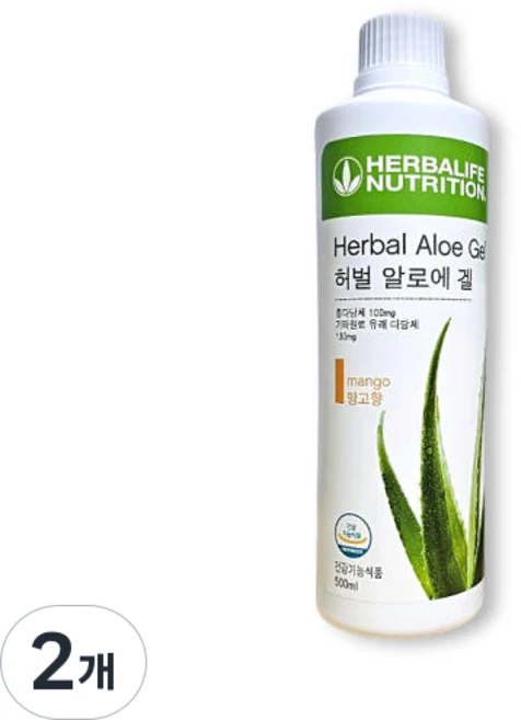 허벌라이프 알로에겔 망고 본사 정품, 500ml, 2개 - 쿠팡