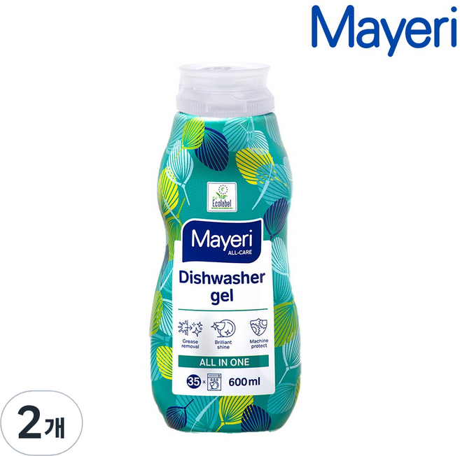마이에리 올케어 식기 세척기 겔 세제 올인원, 600ml, 2개