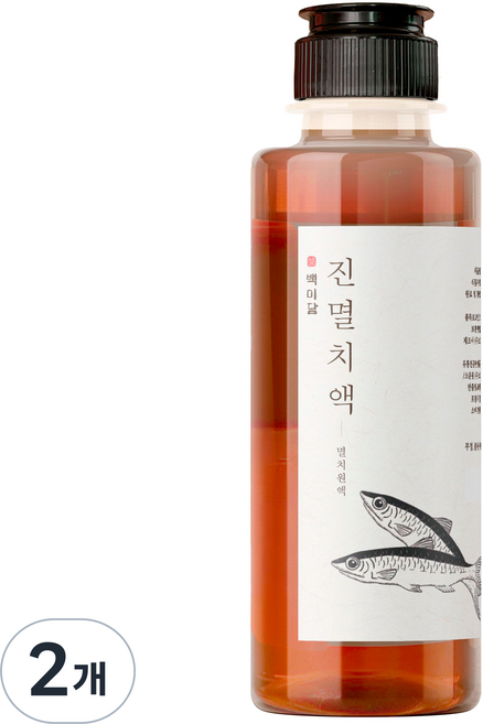 백미담 국산 어간장 진한 숙성멸치액젓 원액, 400g, 2개