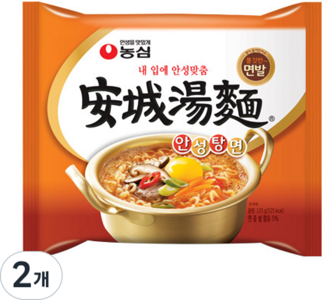 농심 안성탕면 125g, 2개